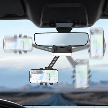 汽車用品車載手機支架后視鏡支架360°汽車手機支架導航支架批發