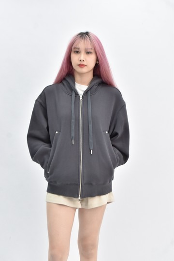 (F) ypcc 韓牌內刷毛長袖連帽灰色外套