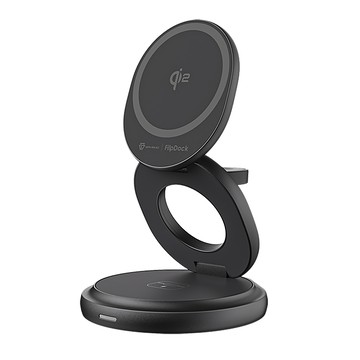 SAVEWO FD-W31Q2 FlipDock Qi2 15W 快充折疊式三合一旋轉磁吸無線充電座（無線/Magsafe）