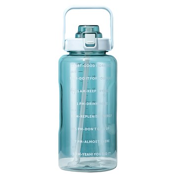 小麥購物 運動水壺 C222 230g  綠色 帶時間刻度  2L  2個