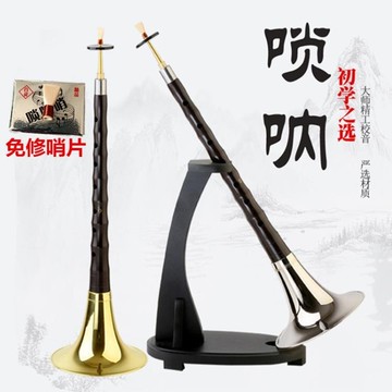 嗩吶 樂器全套 黑檀烏木D嗩吶 初學者d調鎖吶 送哨盒 芯子