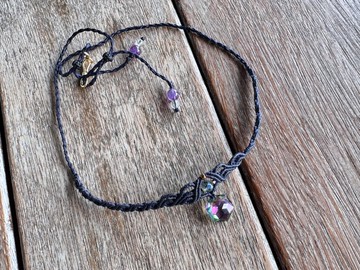 230314 Macrame Swarovski 編織 頸鍊