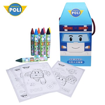 【nunuKIDS】Robocar Poli 波力 救援小英雄 8色 大豆蠟筆