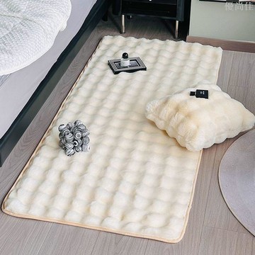 新款毛絨奶油風泡泡毯客廳臥室飄窗地毯簡約沙發毛毯床邊茶幾墊子