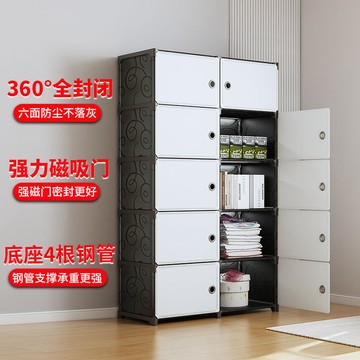 臺灣出貨🚚簡易衣櫃家用臥室組裝收納櫃子出租房衣服收納宿捨儲物櫃結實耐用