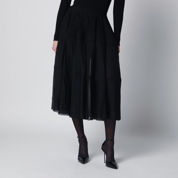 Black midi tulle skirt