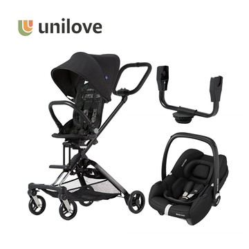 unilove 英國 On The Go 馬奇車 成長型 輕便推車 新生兒大全套模式(提籃+結合器+車架+座椅) 優迪
