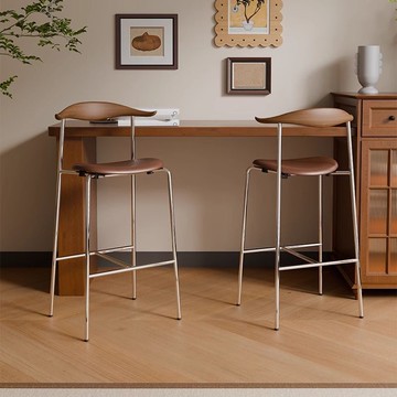 現代簡約餐椅北歐輕奢高腳凳家用復古酒吧吧臺椅鐵藝網紅高腳椅子 z8091