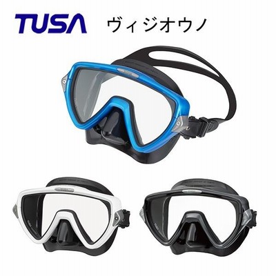 TUSA（ツサ）マスク Visio uno(ヴィジオ ウノ）ブラックシリコーン M-19QB 男性向け一眼マスク  ダイビング マスク
