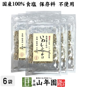 お茶屋さんのいわしふりかけ 20g×6袋セット 国産の昆布 いりこ 海苔使用 食塩保存料不使用 送料無料 昆布いわし削りぶし加工品