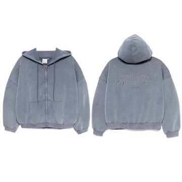 【SHADOW】5628010009 WASHED SILK-TOUCH ZIP JKT 水洗絲光 連帽外套 (灰色)
