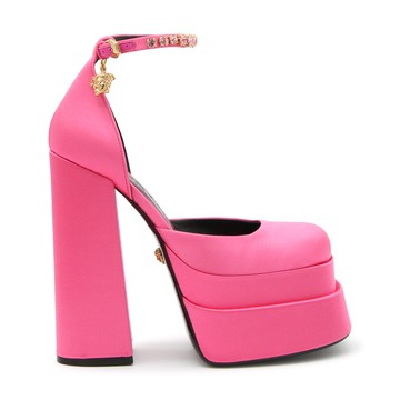 Versace - Pink Canvas Medusa Aevitas Pumps