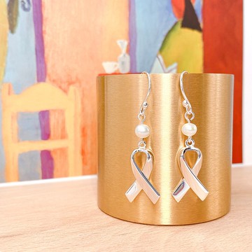 純銀 絲帶 925 防敏感 淡水珍珠 耳環