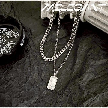 M.e.【24H出貨】通體鈦鋼古巴項鍊 愛神維納斯雙層叠戴古巴項鍊 鈦鋼古巴項鏈