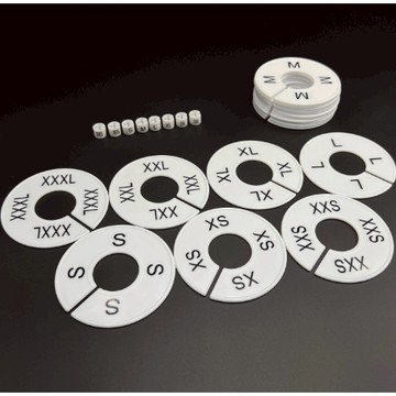 尺碼分隔片 XS-XL 衣架標籤 尺碼分隔  服飾店分類圈、尺碼圓標、衣架掛牌、分碼圓盤、服裝陳列配件、衣架 衣夾