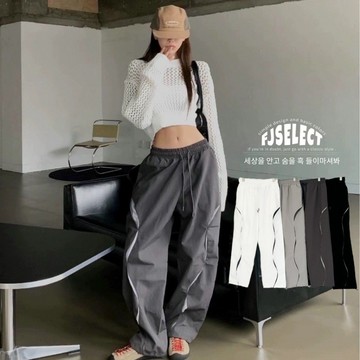 ［FJ select］最後現貨 流線拼布造型長褲 風褲 男生長褲 女生長褲 休閒長褲 寬褲