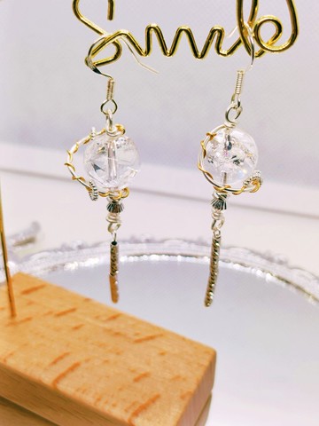 星球系列耳環|鈦晶黃塔山黃水晶|白阿賽|聖誕節|禮物