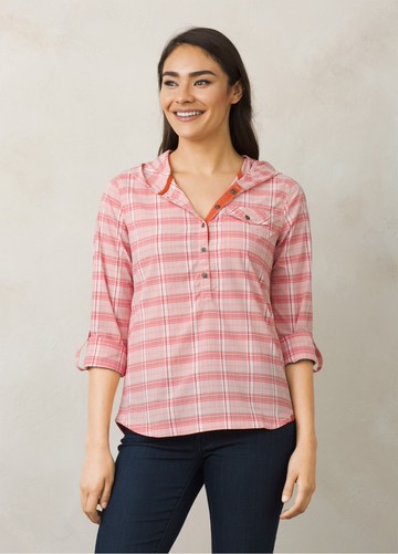 ├登山樂┤美國 prAna Anja Top 長袖連帽上衣-桃紅 # W21170146-COPI