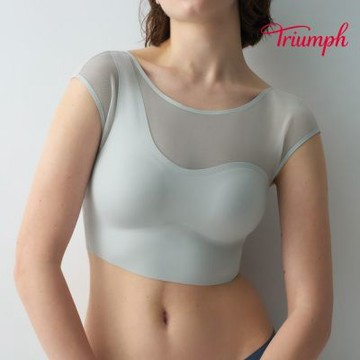 Athleisure 城市律動系列 輕透短版上衣 月光藍灰