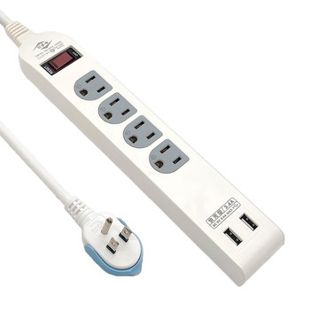 WeiTien 威電 1開4座3孔 + 雙USB延長線  1.8m  CU3141  1個