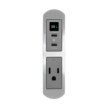 EZ CHARGER 金屬質感省空間兩孔磁吸面板_38W USB快充插座+AC安全插座_超薄面板2.8mm_台灣及國際安全認證