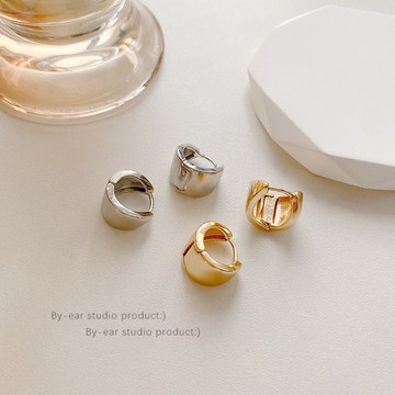 ▪NANA▪L16 日韓流行時尚 S925 銀針 氣質 寬版 C字型 圈圈耳飾 耳環 耳針