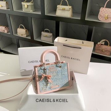 CAEISL&KCIEL女包小眾高級感國風小方包女2025新款通勤手提斜挎包