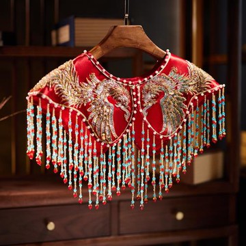 新款超仙重手工流蘇吉祥云肩 復古短款小坎肩 百搭圓領超仙小披肩