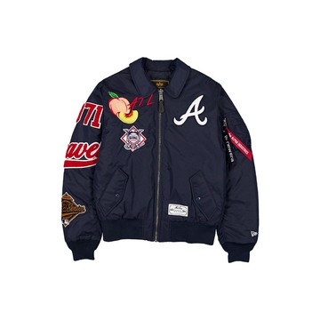 NEW ERA 男女 外套 ALPHA MA1 3490 亞特蘭大勇士 海軍藍 NE60918019