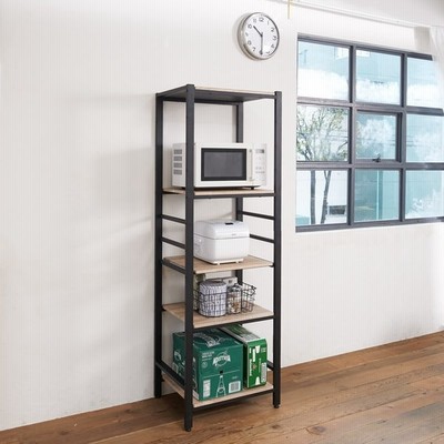 ブルックリン風キッチンラック 5段 幅60cm ブラック 通販 Lineポイント最大get Lineショッピング