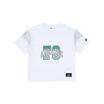 FILA KIDS 童短袖V領T恤-白色 1TEA-4418-WT