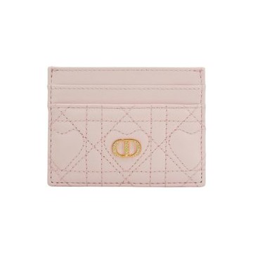 Dior 展示品 羊皮水鑽logo愛心車縫造型卡片包(粉)