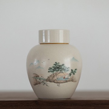 草木茶葉罐陶瓷醒茶存茶罐禮盒功夫茶具小茶罐家用收納密封罐高檔