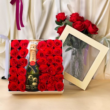 Flowers | 永生花與酒禮盒 | 真愛著你 情人節禮物 送女友首選