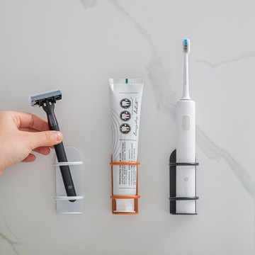 蝦皮隔日到貨【鐵製電動牙刷架】電動牙刷架 牙刷架 牙刷置物架 電動牙刷 刮鬍刀架 壁掛電動牙刷架 免打孔牙刷架