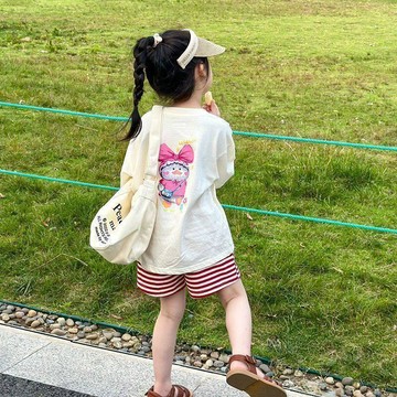 Mimo⭐韓系童裝女童短袖純棉t恤夏季韓版印花女寶寶夏裝兒童半袖上衣