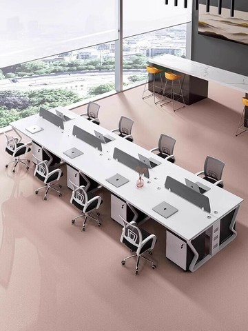 優樂悅~工位辦公桌椅組合電腦桌員工位面對面8/10/12人辦公室屏風工作位【可開發票】 免運 辦公桌