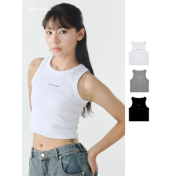 ⚡️𝗥𝗲𝗻𝗲𝘄限時九折【KOREA MOOS 現貨】MOOS短板背心印花TEE 短版 上衣 女生短版 短版背心 背心