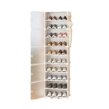 京太陽 1列10層側開組合鞋櫃 44 x 31 x 158cm 白色磨砂款  10層