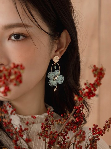 愛在拉斯維加斯。(2way)MUCHAT手作14KGP雛菊花純銀針耳環