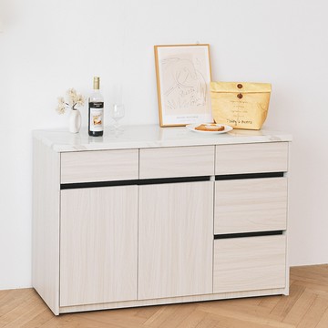 Ulmus 4尺仿石面碗盤收納餐櫃(下座) 完美主義【O0006】