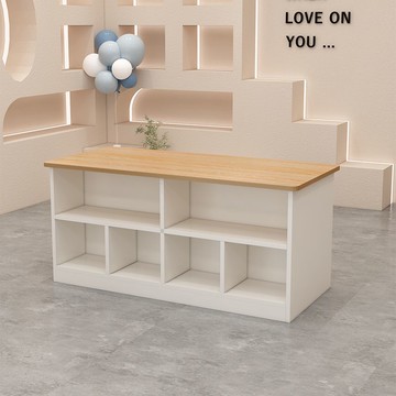 免運 開立發票  服裝店中島桌展示柜多層陳列展示桌女裝店流水臺雙面格裝飾擺件桌 快速出貨