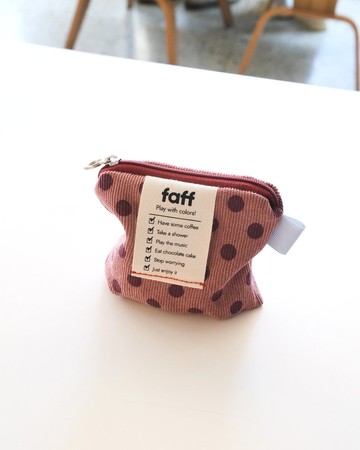 faff Pouch mini 圓點粉