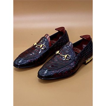 (免運)2024款高端鱷魚皮擦色男士樂福鞋時尚馬銜扣豆豆鞋百搭休閑鞋男士