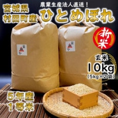 令和5年宮城県産 ひとめぼれ 玄米10kg(5kg×2袋)