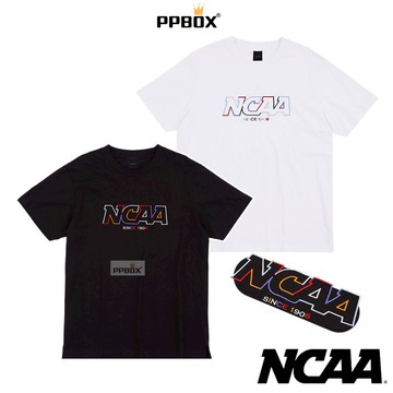NCAA  彩虹刺繡經典棉 短T【73251034】短袖 衣服 情侶裝 基本款 男女裝 排汗衫 涼感 透氣 T恤