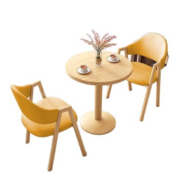 陽臺小圓桌茶桌簡約洽談桌子奶茶店鋪辦公室休閑會客桌椅組合餐桌[DD010109]
