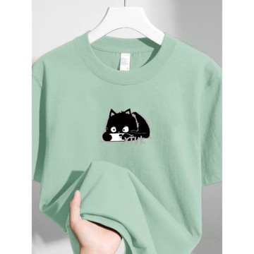 海外訂單余貨~奧特萊斯剪標撤回卡通印花男女短袖T恤100%純棉半袖