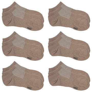 Amiss 機能感 超透氣機能除臭襪 6雙  卡其灰棕  M(20~26cm)  1套