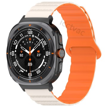【免運】三星Galaxy Watch7 Ultra 47mm雙色磁吸點點紋硅膠錶帶迴環帶 三星磁吸錶帶